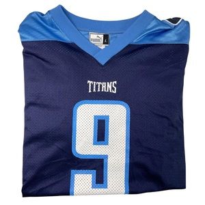 Men’s #9 vintage Steve McNair Tennessee Titans NFL Football Jersey Size Large